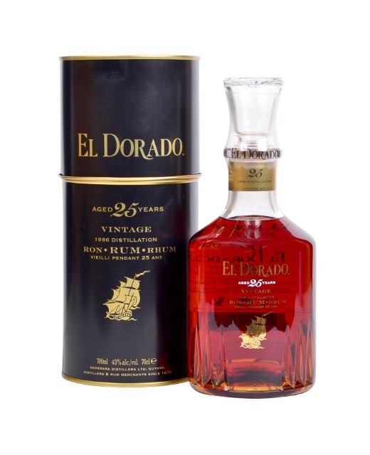 El Dorado Rum 25 years old Vintage 1986 Demerara Distillers edelices.co.uk