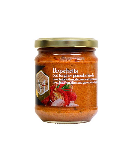 Bruschetta with mushrooms and sundried tomatoes - Mastrototaro
