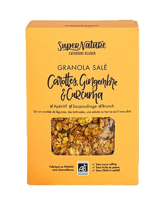 Salted granola with carrots, ginger and turmeric - Organic - Catherine Kluger