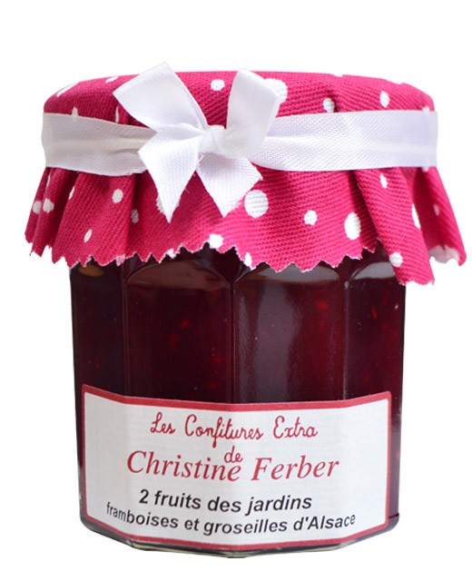 2 red garden fruits Jam (raspberry and gooseberry) - Christine Ferber