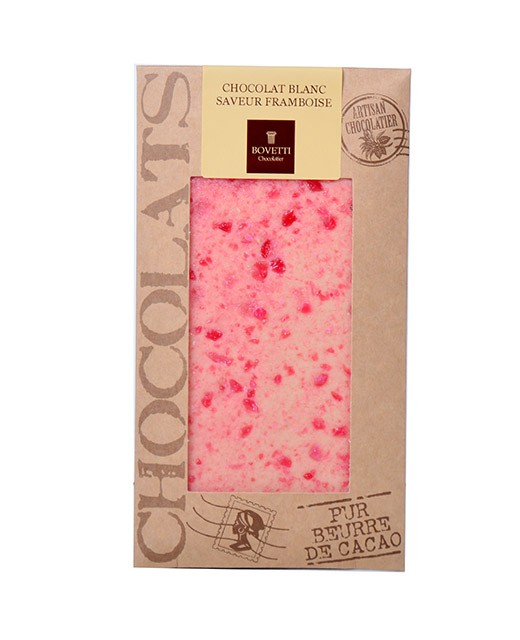 White chocolate bar - raspberries - Bovetti