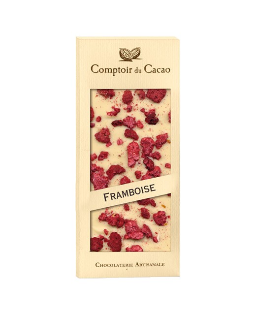 white chocolate tablet - raspberry - Comptoir du Cacao