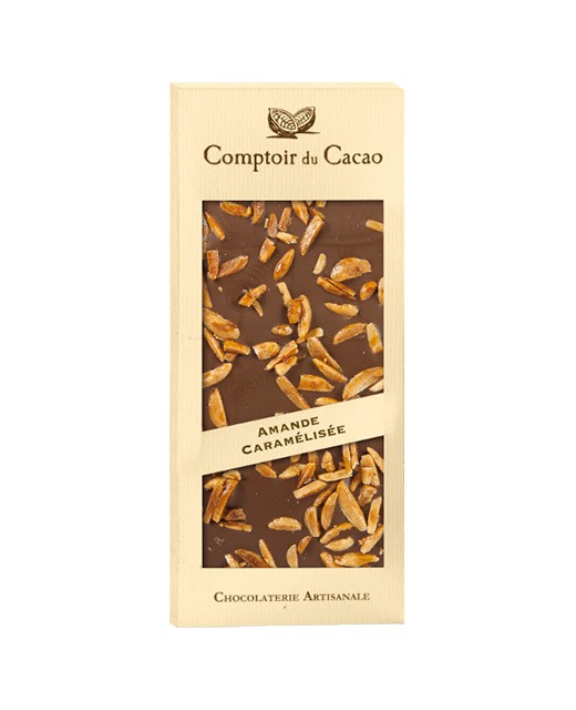 milk chocolate tablet - caramelised almond - Comptoir du Cacao