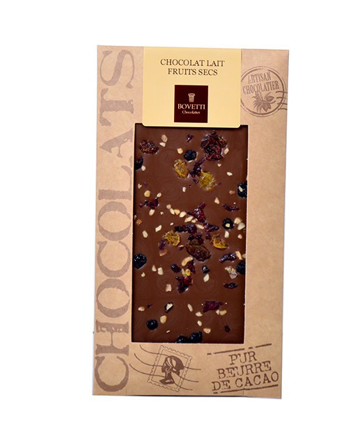 Milk chocolate bar - dried fruit - Bovetti