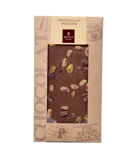 Milk chocolate bar - pistachios - Bovetti