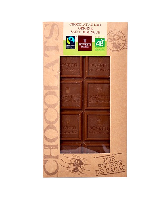 Milk chocolate bar - Santo Domingo - organic - Bovetti