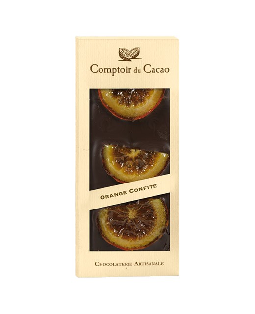 Tablet of dark chocolate - Candied orange - Comptoir du Cacao