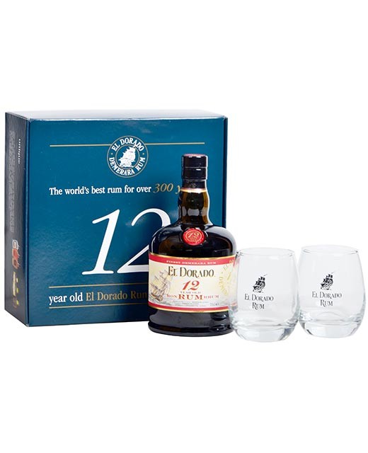 El Dorado Rum 12 years old - 2 glasses set - El Dorado