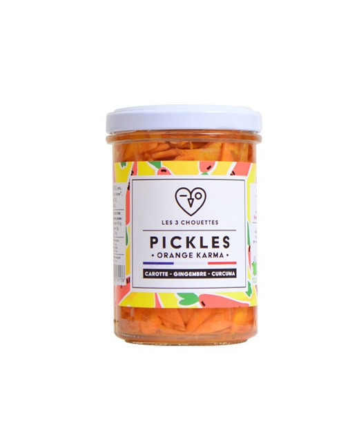 Carrot pickles with ginger and turmeric - Orange Karma - Les 3 Chouettes