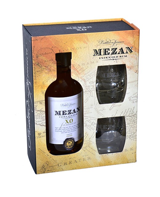 Jamaica Rum XO giftbox + 2 glasses - Mezan