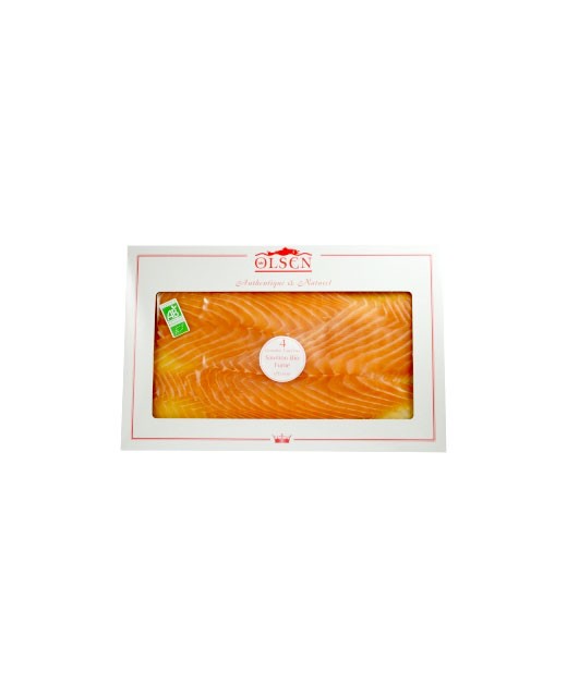 Smoked organic salmon - large slices - Olsen