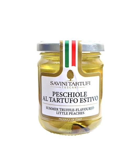 Little green peaches with summer truffles - Savini Tartufi