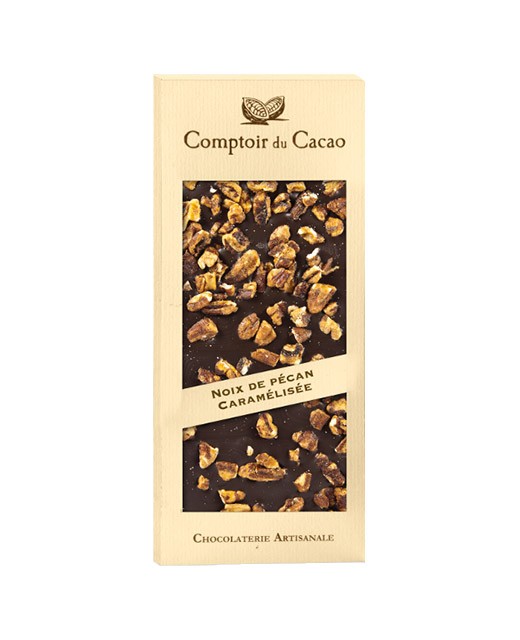 Dark chocolate tablet - Caramelised pecan nut - Comptoir du Cacao