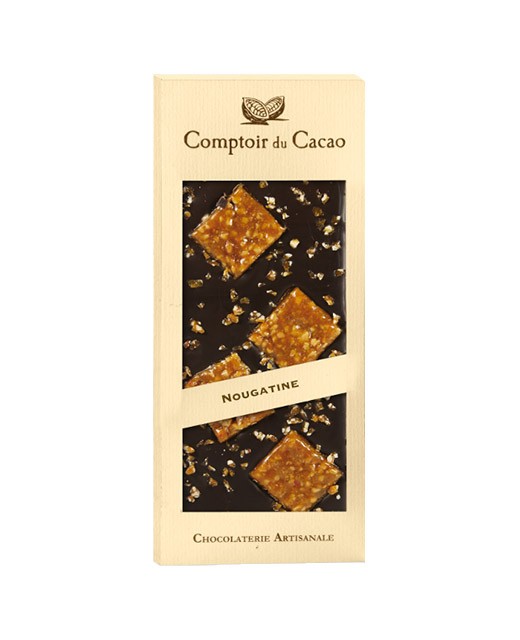 Dark chocolate tablet - Nougatine - Comptoir du Cacao