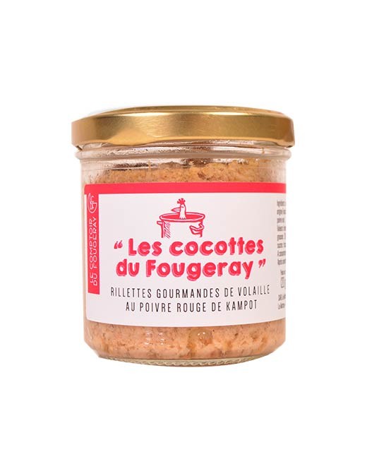 Gourmet poultry rillettes with Kampot red pepper