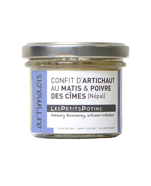 Artichoke confit with mace and poivre des cimes - Les Petits Potins