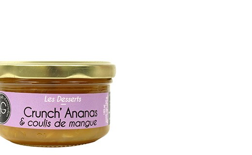 Crunch' Ananas with mango coulis - Vergers de Gascogne