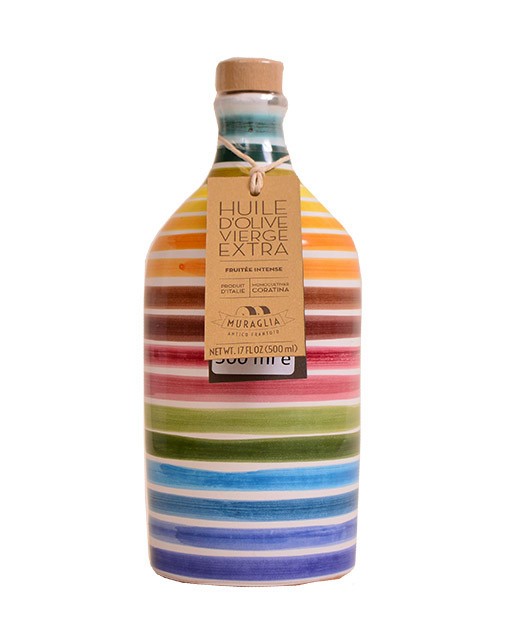 Extra-virgin olive oil from Apulia - Bottle with a pea pattern