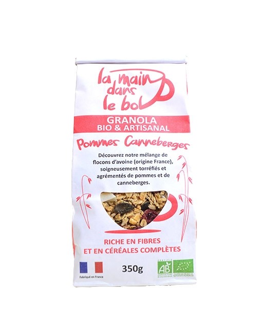 Organic granola - Cranberries and Apples - La Main dans le Bol