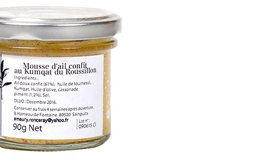 Candied garlic mousse with Roussillon kumquats - Kumqail - Les Petits Potins