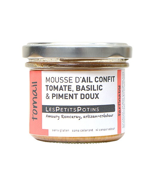 Garlic confit with tomato and basil spread - Les Petits Potins