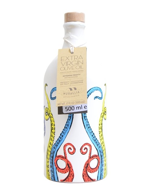 Extra-virgin olive oil from Apulia - Bottle with painted tentacles - Muraglia