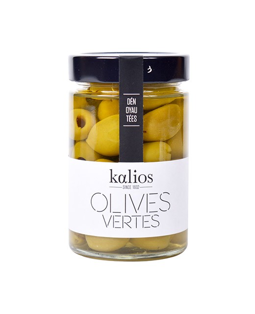 Pitted green olives with herbs