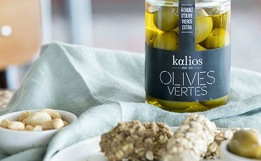 Green olives in extra-virgin olive oil - Kalios