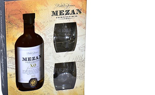 Jamaica Rum XO giftbox + 2 glasses - Mezan