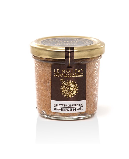 Pork rillettes with candied orange and Christmas spices - organic - Le Mottay Gourmand