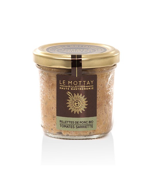 Pork rillettes with dried tomatoes and savory - organic - Le Mottay Gourmand